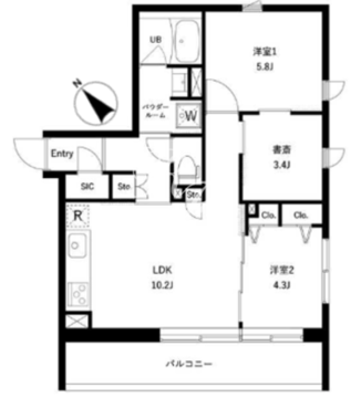 JMFレジデンス新板橋 201 間取り図