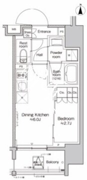 プラウドフラット亀戸ステーションプレイス 805 間取り図