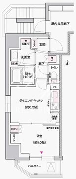 ジェイグランコート上野入谷 201 間取り図