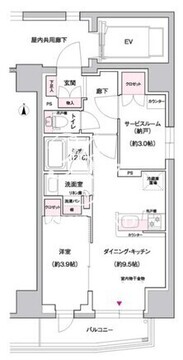 ジェイグランコート上野入谷 303 間取り図
