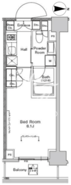 プラウドフラット門前仲町5 103 間取り図