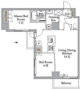 メトロステージ亀有 403 間取り図