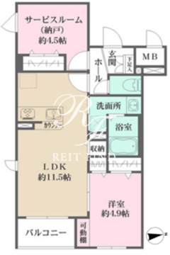 ラペルラ桜新町 103 間取り図