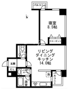 レジディアタワー麻布十番 1401 間取り図