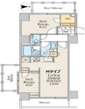 クレストコート中野富士見町 901 間取り図