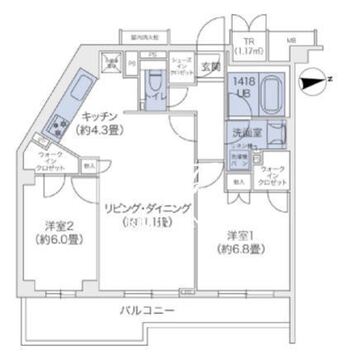 代官山ブレス鉢山 212 間取り図
