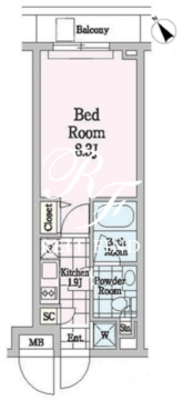 クロノガーデン神楽坂 404 間取り図