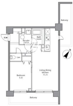 レジディア赤坂 207 間取り図