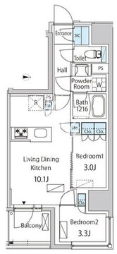 ザ・ライオンズフォーシア蒲田 305 間取り図