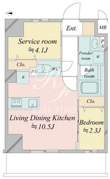 ドゥーエ王子神谷 102 間取り図