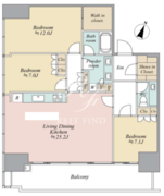 東京ガーデンテラス紀尾井町 紀尾井町レジデンス 7階116.75㎥ 間取り図