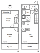 グランパセオ大崎戸越銀座1 102 間取り図