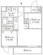 テラブリック南大 401 間取り図