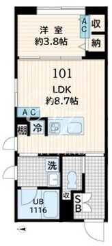 フレア恵比寿 101 間取り図