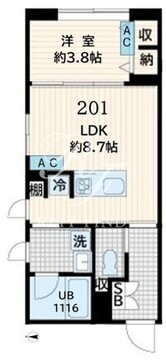 フレア恵比寿 201 間取り図
