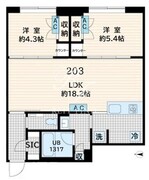 フレア恵比寿 203 間取り図