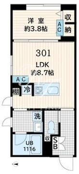 フレア恵比寿 301 間取り図