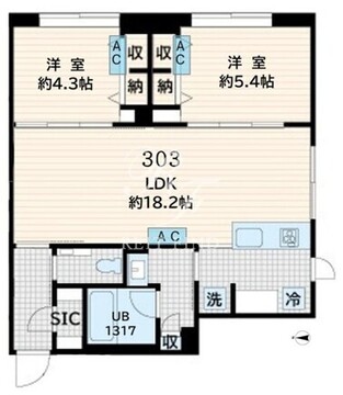 フレア恵比寿 303 間取り図