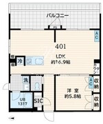 フレア恵比寿 401 間取り図