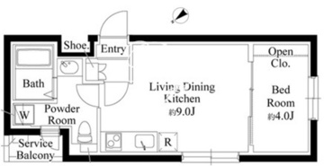 カーサピアッツァ東池袋 303 間取り図