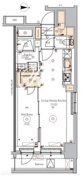 ベルシード浅草 802 間取り図