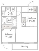 テラブリック南大井 401 間取り図