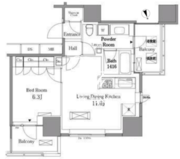 レジディアタワー目黒不動前 1603 間取り図