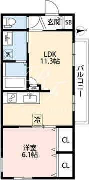 シュヴァル新宿 302 間取り図