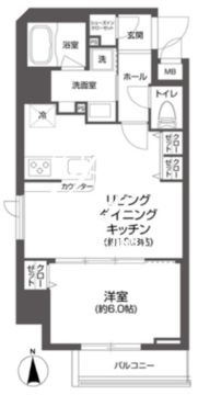ルクレ上野 701 間取り図