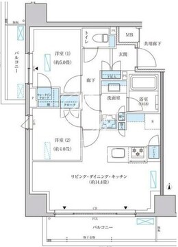 パークアクシス池袋イースト 1002 間取り図