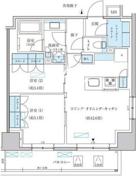 パークアクシス池袋イースト 601 間取り図