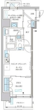 パークアクシス池袋イースト 607 間取り図