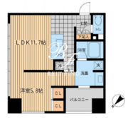 ウィルテラス勝どき 803 間取り図
