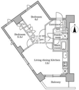 レジディア三軒茶屋 602 間取り図