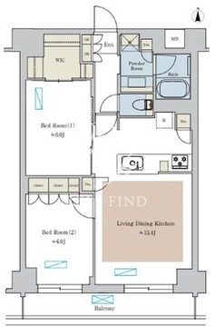 ブリリアイスト池尻大橋 708 間取り図
