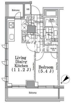 ワンルーフフラット月島 318 間取り図