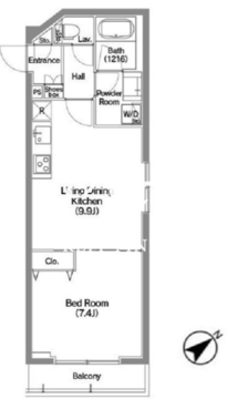 メディオ月島 203 間取り図