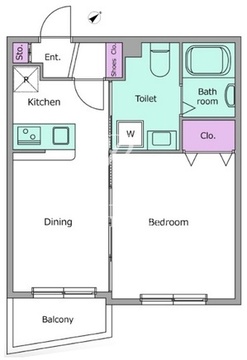 レジディア世田谷若林 206 間取り図
