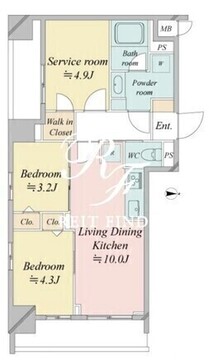 ドゥーエ王子神谷 107 間取り図