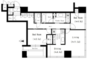 ザ・レジデンス三田 1501 間取り図