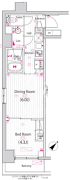 ガーラ・パークサイド亀戸 211 間取り図