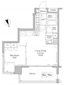 プラウドフラット東日本橋 801 間取り図