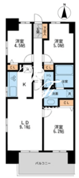 レジディア南千住 501 間取り図