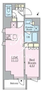 クレストコート旗の台 302 間取り図