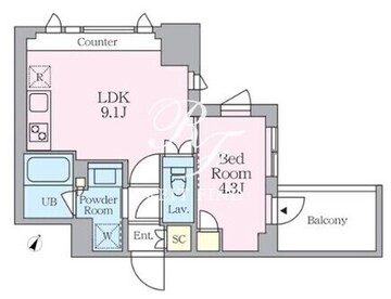 クレストコート旗の台 307 間取り図