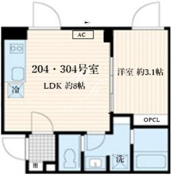 スクルド神楽坂 304 間取り図