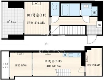 スクルド神楽坂 101 間取り図