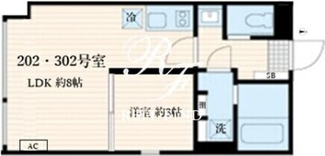 スクルド神楽坂 202 間取り図