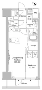 ザ・パークハビオ日本橋茅場町 707 間取り図