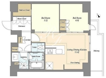 オアーゼ日暮里レジデンス 1302 間取り図